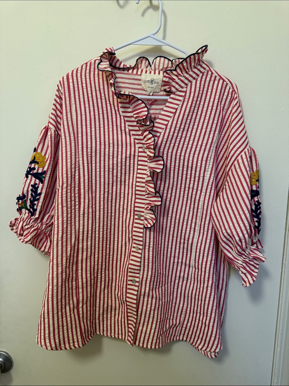 NEW Umgee PATTERN PLAY RUFFLE BLOUSE - Picture 4 of 7